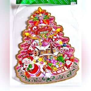 Vintage Christmas Wall Decoration Large Glitter 90s